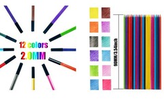 2.0mm 96 pieces 12 Color Pencil Leads, Lead Filled Art Sketching Supplies, Red,