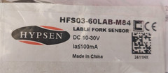 HYPSEN SLOT LABEL GAP SENSOR HFS03-60LAB-M84 with M8 cordset 3mm slot NPN PNP