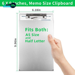 Aluminum Clipboard with Storage(Memo Size) Recycled Metal Form Holder