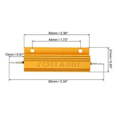 5Pcs 100W 10 Ohm Aluminum Shell Resistor Housing Resistor Wirewound Resistors