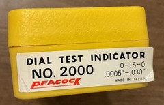 Peacock Dial Test Indicator # 2000 ~ 0-15-0 ~ 0005″-030″ Excellent