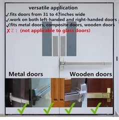 suermany 31 Inch Painted Aluminum Panic Bars for Exit Doors – Push No handle