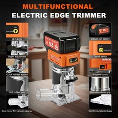 Upgraded 21V Cordless Compact Wood Router Tool for Brushless Hand Wood Trimmer
