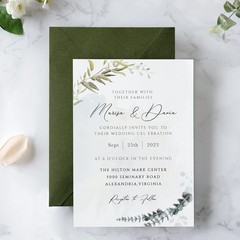 50 PCS/Pack A7 Envelopes, 5.25 x 7.25” Olive Green 5×7 Envelopes for Wedding…