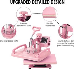 5 in 1 Heat Press Machine Digital Transfer Sublimation T-Shirt /Mug/Plate Hat