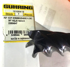 New Guhring Carbide Endmill 1” x 2” LOC x 4-1/2” OAL R .060 NANO-A 5 Flute