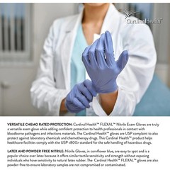 Disposable Nitrile Gloves, L, Non‑Sterile, Powder‑Free, Latex‑Free, 1 Box of 200
