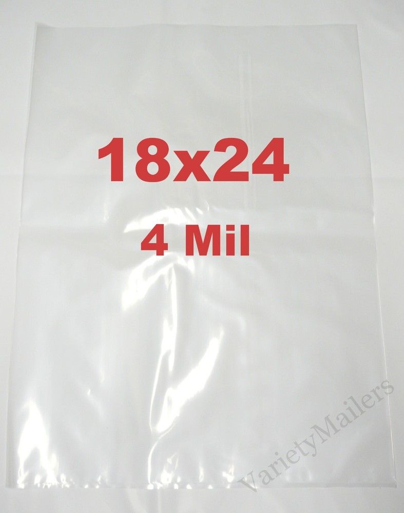 7 EXTRA THICK Plastic Bags 18” x 24” Clear 4 Mil Storage Bags 18×24