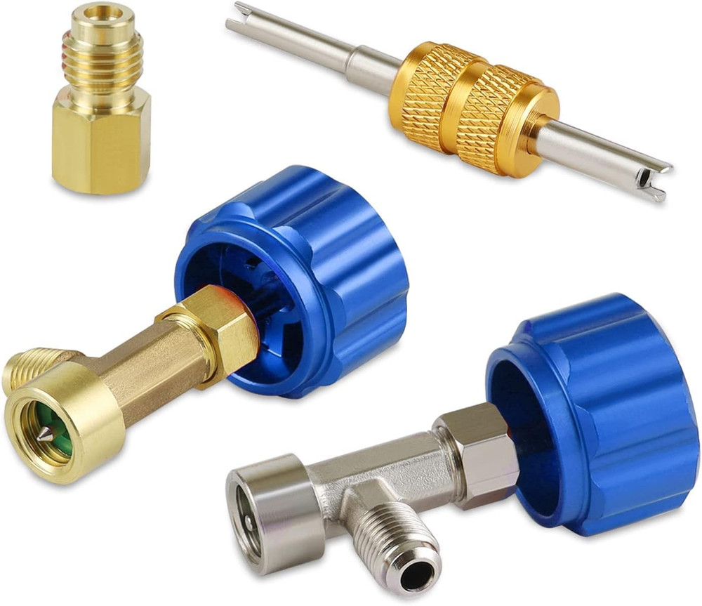 Car R1234yf Self Sealing Can Tap and Puncture AC Freon Adapter Fittings Left Han