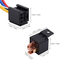 5 Packs Car Relay with Harness Truck Motor Heavy Duty 5-Pin 80A 12V On/Off No…