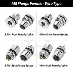 PG7 M8 Sensor Connector 3 Pin / 4 Pin Male / Female Straight / Elbow Plug IP67
