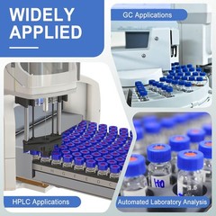 2mL Autosampler Vials 1000pcs, 9-425 Amber Borosilicate Glass with Caps for HPLC