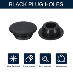 10pcs Hole Plug 7/16 Inch (11mm) Button Plugs Fit for 10mm Hole, Black
