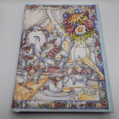 Blank Book Journal Rhapsody LTD English Tea Spiral Spring Floral 8.5″x6″ Gift