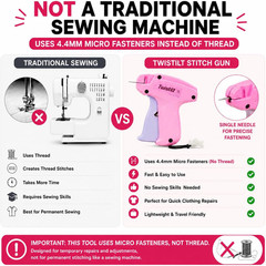 Stitch Gun for Clothes – Handheld Stitch Gun, No-Sew Hemming Tool & Tagging Gun