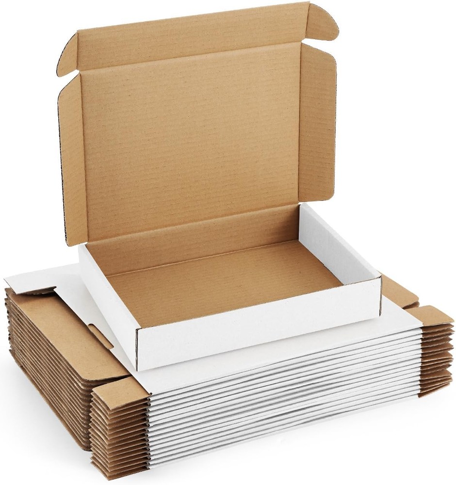 Shipping Boxes 7x5x2 inches White Small Mailing Boxes 25 Pack Cardboard Corrugat