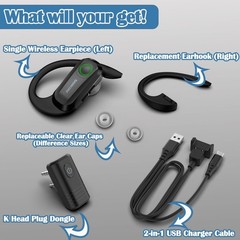 SAMCOM BTEAT-02 Wireless Earpiece with 2 Pin Dongle for FPCN30A/FPCN10A Radios