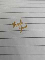 THANK YOU Clear Transparent Gold Letter Envelope Seal Label Stickers Party Favor