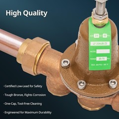 3/4″ 600XL Water Pressure Reducing Valve Adjustable 25-75 PSI # LF25AUB-Z3