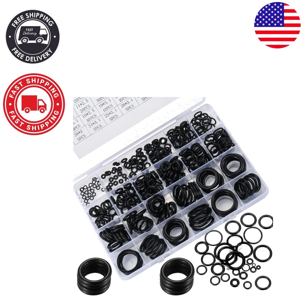 360 Pcs EPDM O Rings Assortment – 24 Sizes for Plumbing and Automotive