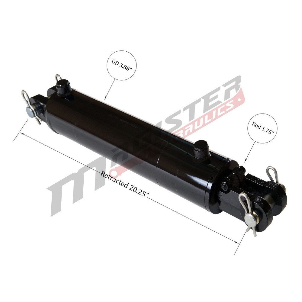 Hydraulic Cylinder Welded Double Acting 3.5″ Bore 10″ Stroke Clevis End 3.5×10