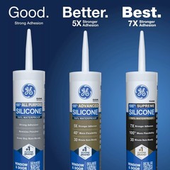 (3 Pack) GE Silicone 1 Window & Door Caulk Sealant Clear, 10.1 oz, Waterproof