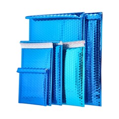 7.5 x 11 Glamour Metallic Blue Poly Bubble Mailers Padded Envelope 250 Pcs