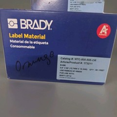BRADY M7C-500-595-OR Label,1/2 in W,Outdoor,Orange 803PT9