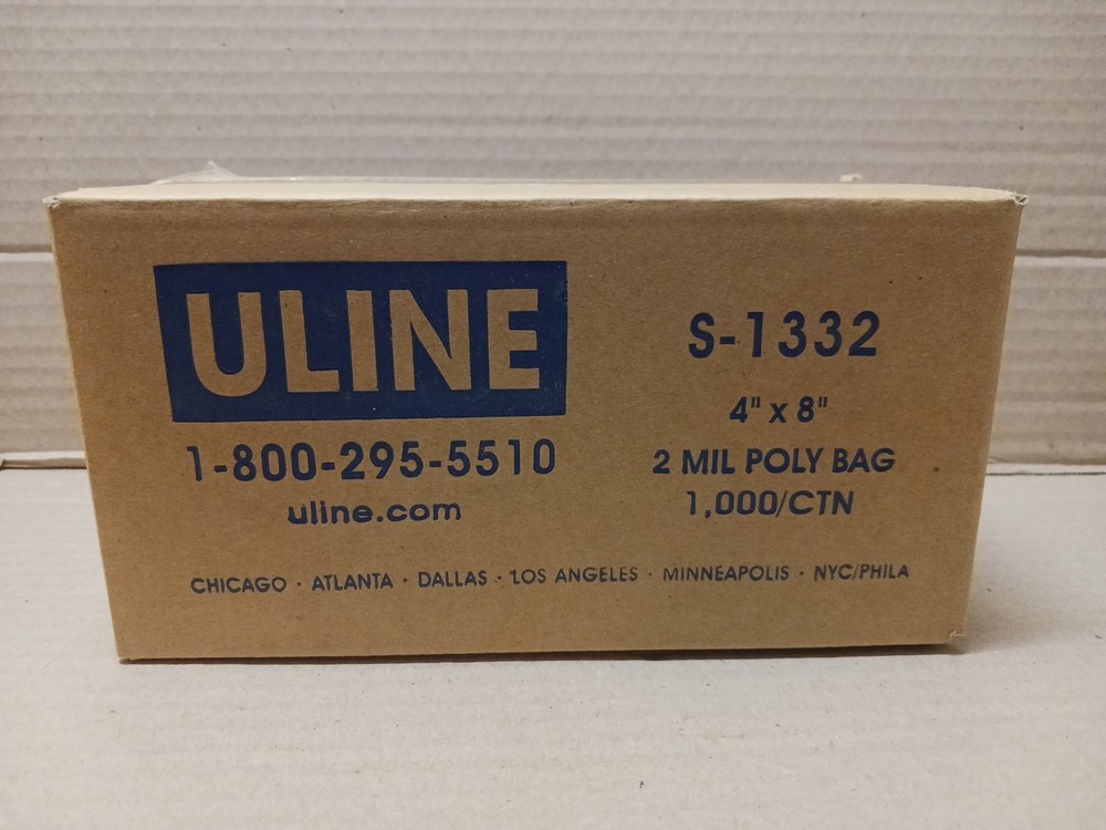 ULINE 4″x8″ 2 POLY BAGS MIL 1,000/CTN Bags S-1332