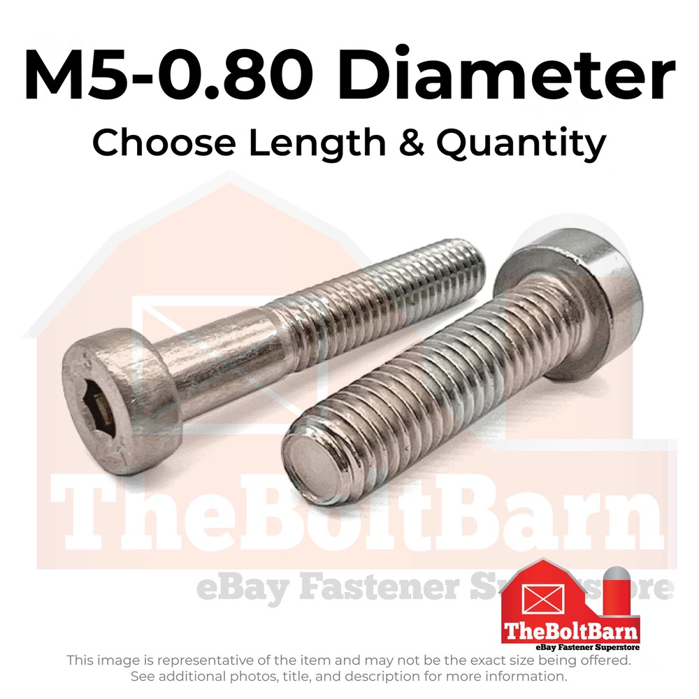 M5-0.8 A2-70 Stainless Steel Low Head Socket Cap Screws (Choose Length & Qty)