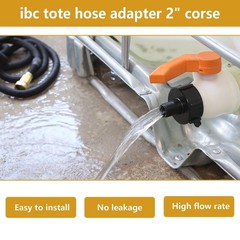 Ceaeso 275-330 IBC Tote Hose Adapter, 2″ Coarse Thread, Black
