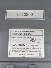 Royal Sovereign Coin Sorter Auto Fast Sort 4-Row Counter FS-4DA Tested & Working
