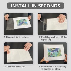 50 Pk Acid-Free Clear Sleeves Storage Bags for 18×24 Art Prints Photos Mats