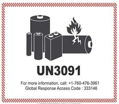 3091 Lithium Ion Battery Transport Caution Warning Labels Stickers, 250 per Roll