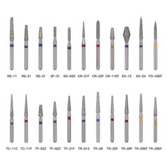 AZDENT Dental Diamond Burs For High Speed Handpiece Friction Grip 5Pcs/Box
