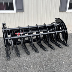 72″ Brush Root Rake Grapple Attachment For Bobcat Skid Steer