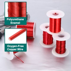 30 AWG Magnet Wire 2 oz Magnetic Coil Wire 155C(311F), Red,White