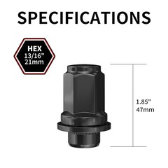 24Pcs M12X1.5 Factory Style Black Lug Nuts Tacoma 4Runner FJ Cruiser GX460 GX470