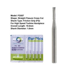 Wave Dental Carbide Burs High Speed FG 556 557 557L 558 Straight Fissure 1.6mm