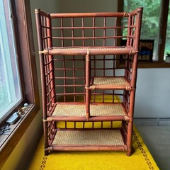 Vintage Bamboo Rattan Shelf