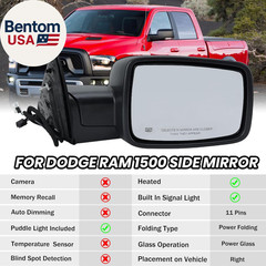 Right Passenger Side Mirror Compatible with 2013-2018 Dodge Ram 1500 2500 3500 M