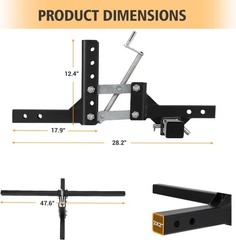 GARVEE ATV UTV Implement Lift 50″ Steel Manual Handle 2″ Receiver Farm Tool