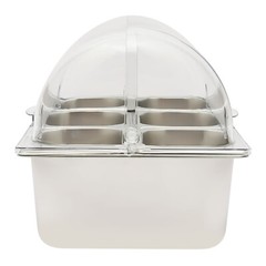 Party Fruit Seafood Buffet Tray Ice Food Serving Display Tray w/ Roll Top Cove