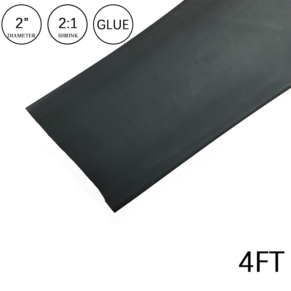 2:1 Heat Shrink Tubing Tube 2″ Black Glue Waterproof Dual Wall Wires Wrap