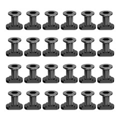24 PCS Mlok Screws and Nuts Replacement Sets, M-Lok Rail Mount Screws & T-Nuts A