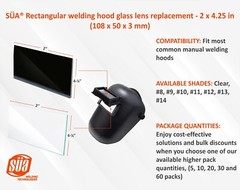 Welding helmet/hood protective lens replacement – All shades and Pack Quantities