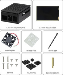 Raspberry Pi Display, 3.5 Inch Touchscreen with Raspberry Pi 5 Case, 480X320 TFT