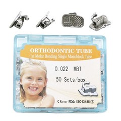 50Sets Dental Buccal Tubes Monoblock Orthodontic 022 Roth MBT 1st 2nd Molar Tube