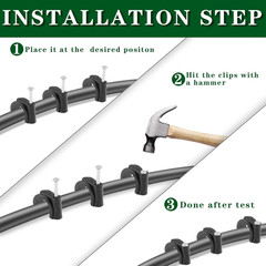 100 Pieces Half Clamps J Hook with Nail 1/2 & 3/4 Inch Black Pex Support Holder