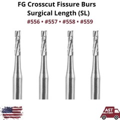 FG SL Straight Fissure Crosscut Burs Size 556-559 Surgical High Speed Dental